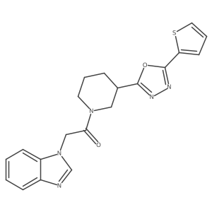 2-(1H-benzo[d]imidazol-1-yl)-1-(3-(5-(thiophen-2-yl)-1,3,4-oxadiazol-2-yl)piperidin-1-yl)ethanone Structure