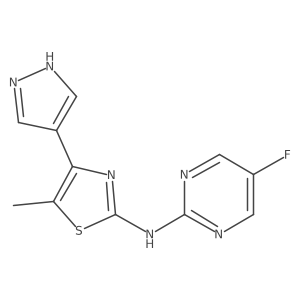 5-Fluoro-N-[5-methyl-4-(1H-pyrazol-4-yl)-2-thiazolyl]-2-pyrimidinamine Structure