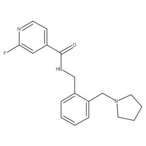 2-fluoro-N-({2-[(pyrrolidin-1-yl)methyl]phenyl}methyl)pyridine-4-carboxamide Structure