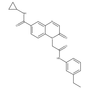 N-cyclopropyl-1-(2-((3-ethylphenyl)amino)-2-oxoethyl)-2-oxo-1,2-dihydroquinoxaline-6-carboxamide结构式
