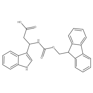 (S)-3-((((9H-Fluoren-9-yl)methoxy)carbonyl)amino)-3-(1H-indol-3-yl)propanoic acid结构式