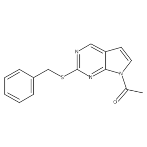 7-Acetyl-2-(benzylthio)-7H-pyrrolo[2,3-D]pyrimidine结构式