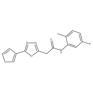 N-(5-fluoro-2-methylphenyl)-2-(5-(thiophen-3-yl)-1,3,4-oxadiazol-2-yl)acetamide Structure