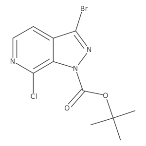 tert-Butyl 3-bromo-7-chloro-1H-pyrazolo[3,4-c]pyridine-1-carboxylate Structure