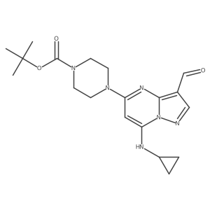 Tert-butyl 4-(7-(cyclopropylamino)-3-formylpyrazolo[1,5-a]pyrimidin-5-yl)piperazine-1-carboxylate Structure