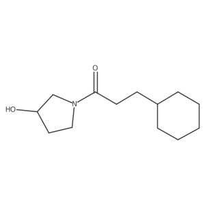 3-Cyclohexyl-1-(3-hydroxypyrrolidin-1-yl)propan-1-one结构式