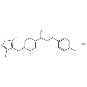 1-(4-((3,5-Dimethylisoxazol-4-yl)methyl)piperazin-1-yl)-2-((4-fluorophenyl)thio)ethanone hydrochloride Structure