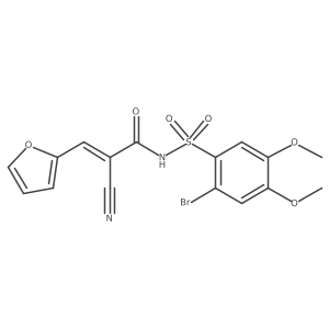 (Z)-N-(2-Bromo-4,5-dimethoxyphenyl)sulfonyl-2-cyano-3-(furan-2-yl)prop-2-enamide结构式