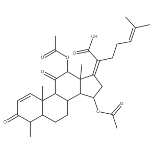 12,15-Bis(acetyloxy)-4-methyl-3,11-dioxocholesta-1,17,24-trien-21-oic acid结构式