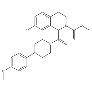 methyl 7-fluoro-1-(4-(4-methoxyphenyl)piperazine-1-carbonyl)-3,4-dihydroisoquinoline-2(1H)-carboxylate结构式
