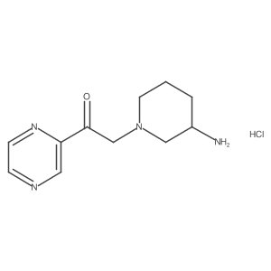 2-(3-Aminopiperidin-1-yl)-1-(pyrazin-2-yl)ethanone hydrochloride Structure