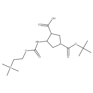 1-(Tert-butoxycarbonyl)-4-(((2-(trimethylsilyl)ethoxy)carbonyl)amino)pyrrolidine-3-carboxylic acid结构式