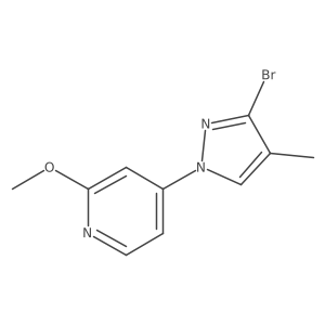 4-(3-bromo-4-methyl-1H-pyrazol-1-yl)-2-methoxypyridine结构式
