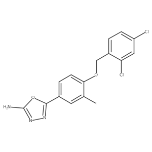 5-(4-((2,4-Dichlorobenzyl)oxy)-3-iodophenyl)-1,3,4-oxadiazol-2-amine Structure