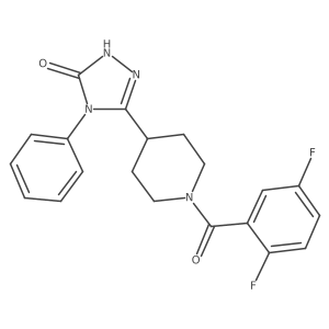 5-[1-(2,5-difluorobenzoyl)piperidin-4-yl]-4-phenyl-2,4-dihydro-3H-1,2,4-triazol-3-one结构式