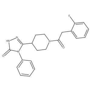 5-{1-[(2-fluorophenyl)acetyl]piperidin-4-yl}-4-phenyl-2,4-dihydro-3H-1,2,4-triazol-3-one Structure