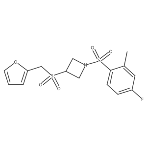 1-((4-Fluoro-2-methylphenyl)sulfonyl)-3-((furan-2-ylmethyl)sulfonyl)azetidine结构式