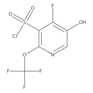 4-Fluoro-5-hydroxy-2-(trifluoromethoxy)pyridine-3-sulfonyl chloride Structure