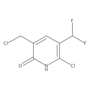 6-Chloro-3-(chloromethyl)-5-(difluoromethyl)pyridin-2-ol结构式