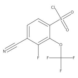 4-Cyano-3-fluoro-2-(trifluoromethoxy)benzenesulfonyl chloride结构式