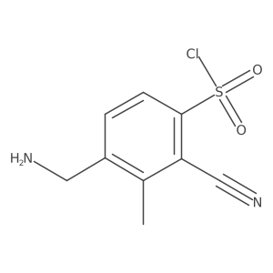 4-(Aminomethyl)-2-cyano-3-methylbenzene-1-sulfonyl chloride Structure