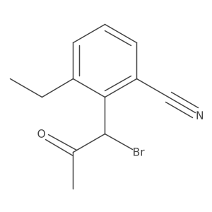 2-(1-Bromo-2-oxopropyl)-3-ethylbenzonitrile结构式