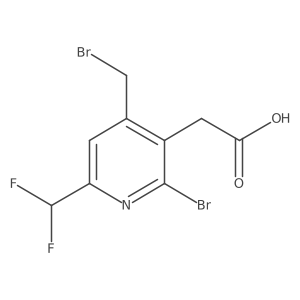 2-(2-Bromo-4-(bromomethyl)-6-(difluoromethyl)pyridin-3-yl)acetic acid Structure