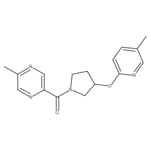 (5-Methylpyrazin-2-yl)(3-((5-methylpyridin-2-yl)oxy)pyrrolidin-1-yl)methanone Structure