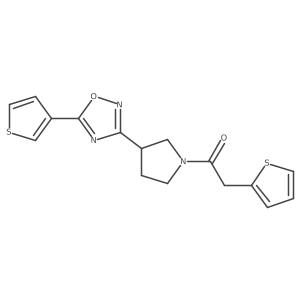 2-(Thiophen-2-yl)-1-(3-(5-(thiophen-3-yl)-1,2,4-oxadiazol-3-yl)pyrrolidin-1-yl)ethanone Structure