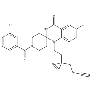 1-(3-bromobenzoyl)-1'-(2-(3-(but-3-yn-1-yl)-3H-diazirin-3-yl)ethyl)-6'-chloro-1'H-spiro[piperidine-4,2'-quinazolin]-4'(3'H)-one结构式