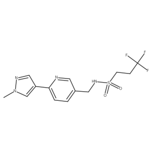 3,3,3-trifluoro-N-((6-(1-methyl-1H-pyrazol-4-yl)pyridin-3-yl)methyl)propane-1-sulfonamide结构式