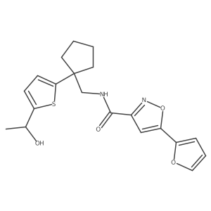 5-(furan-2-yl)-N-((1-(5-(1-hydroxyethyl)thiophen-2-yl)cyclopentyl)methyl)isoxazole-3-carboxamide Structure