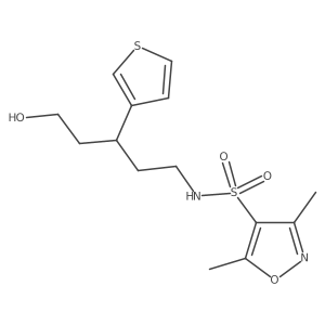 N-(5-hydroxy-3-(thiophen-3-yl)pentyl)-3,5-dimethylisoxazole-4-sulfonamide Structure