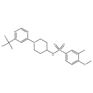 4-methoxy-3-methyl-N-(1-(6-(trifluoromethyl)pyrimidin-4-yl)piperidin-4-yl)benzenesulfonamide Structure