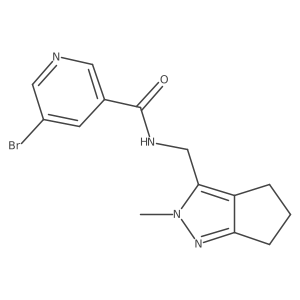 5-bromo-N-((2-methyl-2,4,5,6-tetrahydrocyclopenta[c]pyrazol-3-yl)methyl)nicotinamide Structure