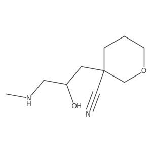 3-[2-Hydroxy-3-(methylamino)propyl]oxane-3-carbonitrile Structure