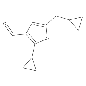 2-Cyclopropyl-5-(cyclopropylmethyl)furan-3-carbaldehyde Structure