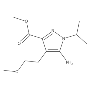 methyl 5-amino-4-(2-methoxyethyl)-1-(propan-2-yl)-1H-pyrazole-3-carboxylate结构式