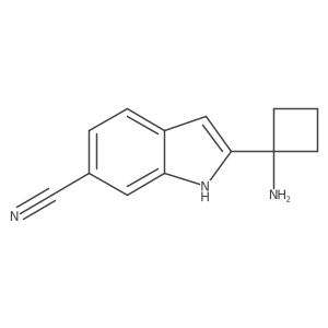 2-(1-aminocyclobutyl)-1H-indole-6-carbonitrile结构式