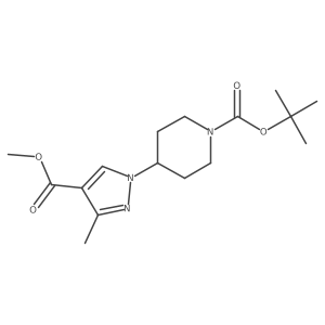 tert-butyl 4-[4-(methoxycarbonyl)-3-methyl-1H-pyrazol-1-yl]piperidine-1-carboxylate结构式