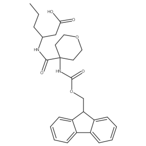 (3R)-3-{[4-({[(9H-fluoren-9-yl)methoxy]carbonyl}amino)oxan-4-yl]formamido}hexanoic acid结构式