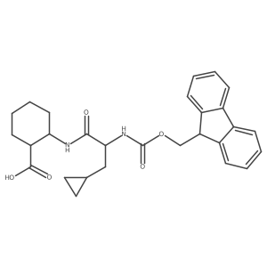 2-[3-cyclopropyl-2-({[(9H-fluoren-9-yl)methoxy]carbonyl}amino)propanamido]cyclohexane-1-carboxylic acid Structure