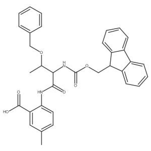 2-[3-(benzyloxy)-2-({[(9H-fluoren-9-yl)methoxy]carbonyl}amino)butanamido]-5-methylbenzoic acid Structure