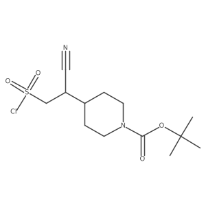 Tert-butyl 4-[2-(chlorosulfonyl)-1-cyanoethyl]piperidine-1-carboxylate Structure