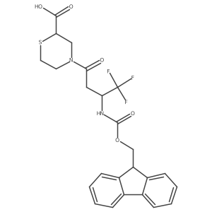 4-[3-({[(9H-fluoren-9-yl)methoxy]carbonyl}amino)-4,4,4-trifluorobutanoyl]thiomorpholine-2-carboxylic acid Structure