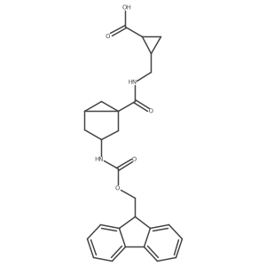2-({[3-({[(9H-fluoren-9-yl)methoxy]carbonyl}amino)bicyclo[3.1.0]hexan-1-yl]formamido}methyl)cyclopropane-1-carboxylic acid Structure