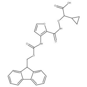 2-cyclopropyl-2-({[3-({[(9H-fluoren-9-yl)methoxy]carbonyl}amino)furan-2-yl]formamido}oxy)acetic acid Structure