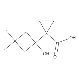 1-(1-Hydroxy-3,3-dimethylcyclobutyl)cyclopropane-1-carboxylic acid Structure