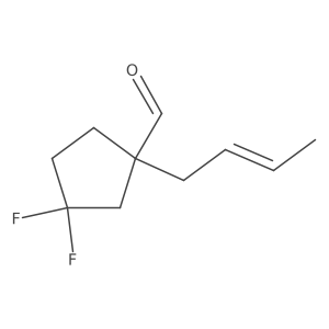 1-(But-2-en-1-yl)-3,3-difluorocyclopentane-1-carbaldehyde结构式