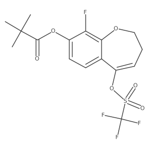 9-Fluoro-5-(((trifluoromethyl)sulfonyl)oxy)-2,3-dihydrobenzo[b]oxepin-8-yl pivalate Structure